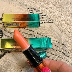 MAC Cosmetics Satin Lipstick - Vibrant Orange and Teal Packaging